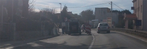 Radovi na cesti u Strožancu