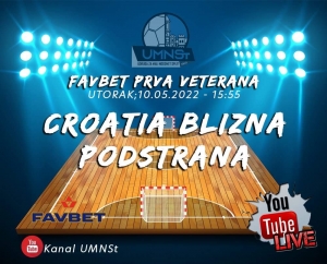 Derbi prve lige veterana, Croatia Blizna i Podstrana, utorak 10.05.