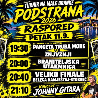 Turnir na male branke - Raspored za petak