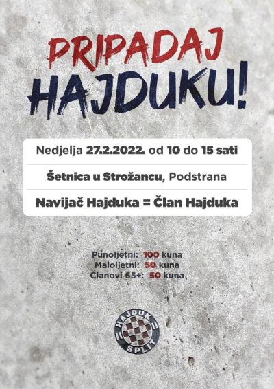 Upis novih članova u "Naš Hajduk"