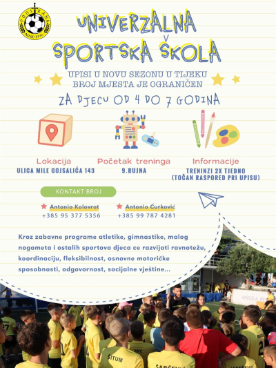 Univerzalna sportska škola za djecu u Podstrani - upisi u tijeku!